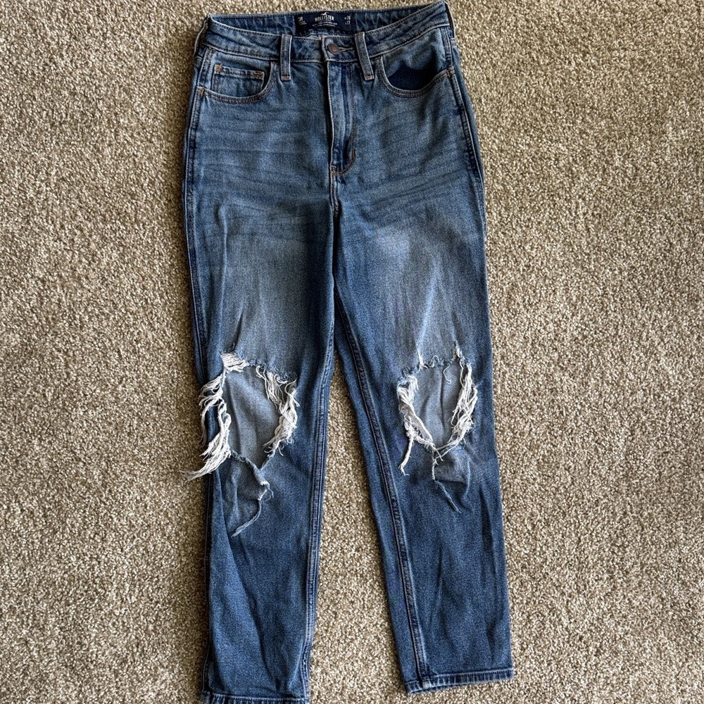 Hollister distressed mom jeans
